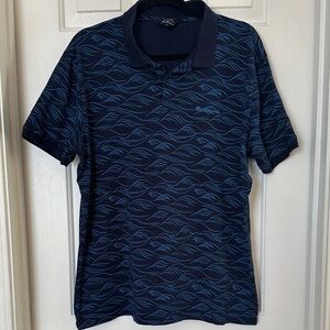 Ben Sherman wave print polo shirt men’s size large blue